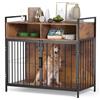 Huhote Gabbia per cani, per la casa, per cani, cuccia per cani, cuccia in legno con cassetto, 2 porte, moderna cuccia per cani di taglia grande, gabbia per cani a casa, 100 x 52 x 93 cm, marrone