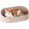 FUKUMARU Tiragraffi Cartone per Gatti, Cuccia Gatto Interno di Feltro, Tiragraffi per Gatti Adulti con 2 Tappetini in Cartone di Alta Qualità, Rimovibile e Reversibile, Lungo da 61 cm, Cammello