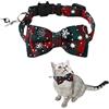 GHEART Natalizio Collare Gatto Regolabile, Natale Collare per Cani, Collari per Gatti Natalizi, Collarino Gatto con Campanellino e Papillon, Regolabile Collari per Cani, Gatti, rosso verde