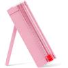 joibabe Mini Taglierina per Carta,Tagliacarte a Ghigliottina A4 A5 con Protezione Automatica di Sicurezza per Etichette di Carta, Carta Artigianale e Foto (Pink)