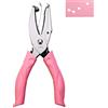 AIEX Perforatore a pinza, Singolo tondo per perforatore di carta Perforatore Perforatore per mano con impugnatura rosa per carta per artigianato (5.5mm)
