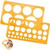 Rairsky Kssvzz - Set di 2 stencil circolari con 36 cerchi e 7 cerchi, righello circolare da dipingere