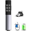 VOVIGGOL Gusci Metallici Presentatore Wireless Puntatori per Presentazioni con Mouse Aria, USB/Tipo-C 2 in 1 Slide Presenter PPT Puntatore Telecomando Penna Presentazioni Powerpoint per Mac iPad Computer