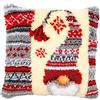 VERVACO Kit Latch Hook Cuscino ELFO DI NATALE Kit Gancio Di Chiusura Tappeto ca. 40 x 40 cm Set Ricamo Principianti Casa Decorazioni Attività Creative Adulti Hobby Rilassanti Gobelin Cuscino