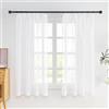 NICETOWN Tende trasparenti con fettuccia arricciata corta, 160 cm, bianche trasparenti, per camera da letto, moderne, set da 2 pezzi, altezza 160 x larghezza 140 cm