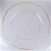 Villa d'Este Home Tivoli Set 6 Sottopiatto Ø 33 cm trasparente forma smerlata con bordino oro, Versailles