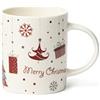 Excelsa, Set 4 Mug Merry Christmas, Cl.30, Porcellana