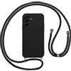 Vauki Custodia per Samsung Galaxy S25 FE Cover con Cordino,Nero Silicone Antiurto TPU Morbido Case Corda Collana Necklace Regolabile Stylish con Catena Ultra Sottile Cover per SamsungS25 FE,Nero