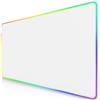 TITANWOLF - New RGB LED Tappetino Mouse Gaming Grande XXXL - 1200x600mm - Mousepad USB - OLED Multi Color - 7 Colori più 4 Effetti - Retro gommato Antiscivolo - Bianco