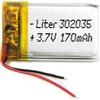 Liter energy battery Batteria 302035 LiPo 3.7V 170mAh 0.629Wh 1S 5C Liter Energy Battery per l'elettronica Ricaricabile Telefono Portatile Smartwatch Orologio GPS - Non adatto per Radiocomando 37x20x4mm (170mAh|302035)