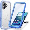 Cozycase Cover TOP Antiurto IP68 Impermeabile Per iPhone 17 Militare Resistente 360 Completa Subacquea Antipolvere Integrale Rigida Custodia Anti Urto Waterproof Doppia Case Per iPhone 17, Blu