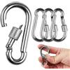 DONQL 4 Pz M6 Moschettone con Tappo a Vite, Portachiavi e Arrampicata, Moschettone con Chiusura a Clip, Lega per Campeggio, Pesca, Trekking o Viaggio