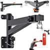 JAOGAUS Supporto Sacco da Boxe da muro, Supporto Sacco Boxe, Lunghezza Regolabile (43-63 cm), Rotazione 180° e Ripiegabile, Portata 150 kg punching ball, Adatto per Palestre Domestiche / Garage / Cantine