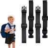 ROOMHUAWAY 2 pezzi nero cintura toracica zaino tracolla regolabile zaino bambini con fibbie e chiusure rapide, tracolla zaino resistente per bambini e adulti