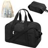 DecorDwell Borsa da Viaggio, Borsa da Palestra Ripiegabile Impermeabile, Borsone Palestra con Borse Impermeabile per le Scarpe e due Borse con Coulisse, 40 x 24 x 20 cm