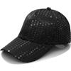 YeeHeen Paillettes Baseball Cap Glitter Hat Shiny Hip Hop Hat