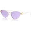 SOJOS Occhiali da sole da donna in acetato Cat Eye con strass e perle vintage design occhiali da sole protezione UV400 Darling, Cornice dorata e lenti viola, m