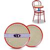FacilCasa 2x Sedute per Sedie Bistrot, Vienna, Thonet, Finta Paglia in Plastica, Fondo Ricambio Seduta con Anello Rosso, Telaio in Metallo e Manuale Istruzione Montaggio (40 cm) - Modello Bistrot