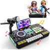 Dysaim DJ Mixer Console DJ per bambini 3-10 anni DJ Controller DJ Mixer Strumenti musicali con microfono 100+ effetti sonori, luce batteria, regalo giocattolo per principianti DJ ragazzi ragazze 3 5 6 7 8 9