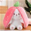 KOWAKA Fragola coniglietto trasformato in coniglio piccolo frutta bambola peluche giocattolo carota coniglio bambola peluche ragazza bambini regalo di compleanno (18cm, Strawberry Rabbit)