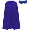 Carnavalife Supereroe - Mantello e mascherina per bambini, per bambini, grandi e ragazzi, a strati supereroi, 90 cm, per costume da Superman Carnevale, set di 2 pezzi, blu/blu