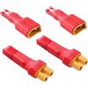 Lyeteung 4 Pezzi JST a XT30 Adattatore, XT30 Femmina / Maschio a JST Femmina / Maschio Connettori, per Batteria RC LiPo