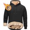 SYDUZAX Felpa Uomo con Cappuccio Felpa in Pile Invernale Uomo Felpa Termica Maglia Collo Rotondo Pesante Pullover Caldo Felpe in Peluche Casual Semplice Adatta per Lavoro Sci Escursionismo Campeggio