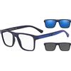 Emporio Armani Ray-Ban 0EA4115 Occhiali da Sole, Grigio (Matte Dark Blue), 54 Uomo