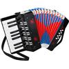Clevich Fisarmonica per Bambini,17 Tasti 8 Bassi,Strumento Musicale a Pianoforte Organetto con Tracolla,Strument Musicale per Principianti,Fisarmonica a Bottonicon per Adulti e Bambini dai 3 anni (Nero)