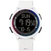 findtime Orologio digitale da donna con 5 ATM, impermeabile, doppio tempo, conto alla rovescia, sottile, per donna, sportivo, con cifre luminose, per ragazzi e donne, rosa, bianco, cinghia