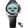 RollsTimi Pagani Design PD1644 - Orologio da polso da uomo, al quarzo, cronografo, movimento VK63, vetro zaffiro, lunetta arcobaleno, in acciaio inox, impermeabile fino a 100 m