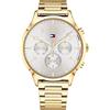 Tommy Hilfiger Orologio analogico multifunzione al quarzo da donna con cinturino in acciaio inossidabile dorato - 1781872