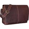 STILORD Alex Borsa da studente in pelle per l'università ufficio lavoro Grande borsa a tracolla vintage Messenger Cartella in cuoio Colore:maraska - marrone scuro