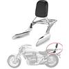 PSLER Schienale Sissy Bar, Portapacchi, Cuscino Schienale Passeggero Pad, per Shadow VT600 VLX600 1999-2008(La Dimensione del Foro di Montaggio è di 7,9 Pollici/22 cm)