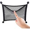 Rowwait Rete da carico, regolabile, elastica, per bagagliaio auto, borsa portaoggetti in nylon con 4 ganci, rete portaoggetti per bagagliaio, camper, case mobili, roulotte, barche (40 x 30 cm)