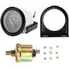 BOROCO Manometro Olio, 52mm/2 Pollici 12V Indicatore Elettromagnetico per Manometro Olio Universale per Auto Misuratore Modificato Automaticamente