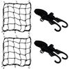 LUMITERRA 2 Rete Ragno e 2 Moto Elastica con Ganci, Accessori Moto Reti Elastiche Rete, Casco Rete Bici Elastici, Fissare i Bagagli Coprire, per Portapacchi, Bagagliai (Nero)
