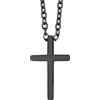 Richsteel Nero Crocifisso Collana Uomo collana Croce Uomo in Acciaio Inossidabile Superficie Liscia Croce Semplice 31MM Catenina 50+5CM Impermeabile Non Scolorisce