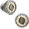 EnhbZoilism Gemelli d'oro 18 carati e platino - Eye Totem Design, regali per uomini e testimoni, con confezione regalo, ideali per matrimoni e affari