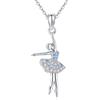 VONALA S925 S925 - Ciondolo a forma di ballerina, con ciondolo a forma di ballerina, in argento Sterling, Argento sterling, Zirconia cubica