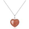 COAI Collana da Donna in Argento 925 con Ciondolo Cuore in Pietra del Sole, Collana Pietra del Sole da Donna