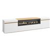 Skraut Home | Mobile TV Soggiorno | Ampio spazio a disposizione | 200x45x35cm | Per TV fino a 80 | Camino elettrico | Stile moderno | Bianco e Rovere soft