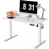WALKINGDESK Piano intero Scrivania regolabile in altezza, elettrica 100 x 60 cm Scrivania per computer con 4 funzioni di memoria, scrivania sit-stand con piano monoblocco, Bianca