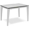 Giordanoshop Tavolo Allungabile 120/170x80x76 cm in Metallo con Top Ceramica su Vetro Marmo Bianco