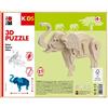 Marabu- Animale, Kids-Puzzle in Legno 3D a Forma di Elefante, 27 Pezzi, Circa 16 x 13 cm, Colore, 0317000000024