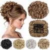 MY-LADY Combs Bun Chignon Capelli Finti Extension Capelli Coda Capelli Mossi Ciambella Elastico Posticci Scrunchie Hair Ricci Updo Evidenziazione bionda marrone chiaro
