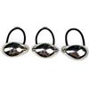 Bottega della Principessa Set da 3 Elastici Gioiello Donna con Placca Argentata Mezzaluna Bold -Accessori per Capelli in Metallo Argento-Fermagli per Capelli Eleganti