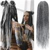 TGYHCJBY Box Braids Crochet Hair, 14inch Pre Looped Goddess Box Braids Crochet Hair, 6 Packs Braiding Hair Extensions, Crochet Box Braids Synthetic Braiding Hair for Black Women (1B/Grey, Box 14inch)