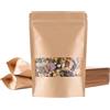 Miorkly 100 Sacchetti Di Carta Con Finestra, Con Finestra Trasparente, Sacchetti Di Carta Piccoli (10 X 15 X 3,5 Cm), Per Confezionare Alimenti, Tè, Pasta, Snack, Ecc