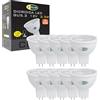 CLAR - Faretto LED Gu5.3 MR16 12 V, 3,5 W, 3000 K Luce Calda, Non Dimmerabile (Pack 10)